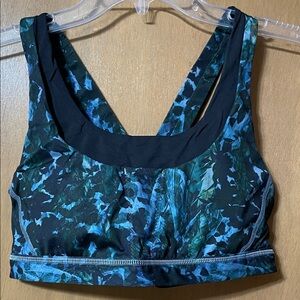 lululemon athletica Blue & Teal Floral-Print Sports Bra